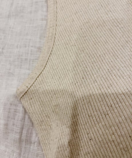【再入荷】カップイン綿麻タンクトップ