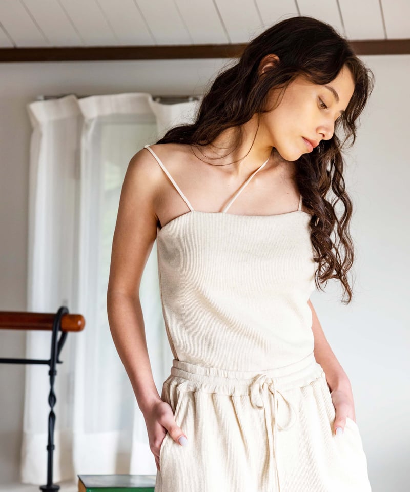綿麻アシンメトリーキャミソール | GLASSY SEA