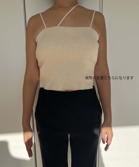 綿麻アシンメトリーキャミソール