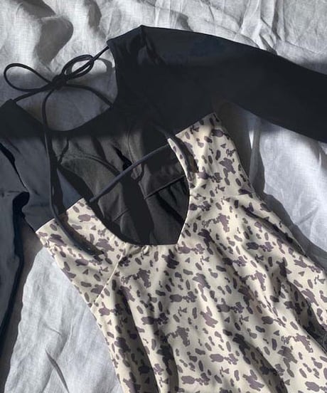 BACK OPEN SURF ONEPIECE/    color;leopard
