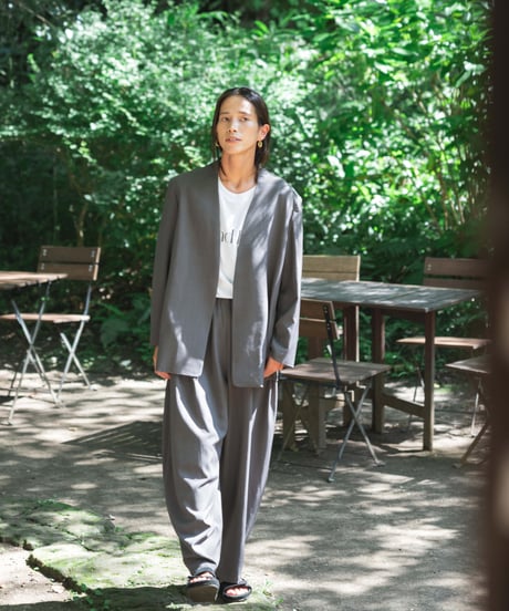 collarless jacket