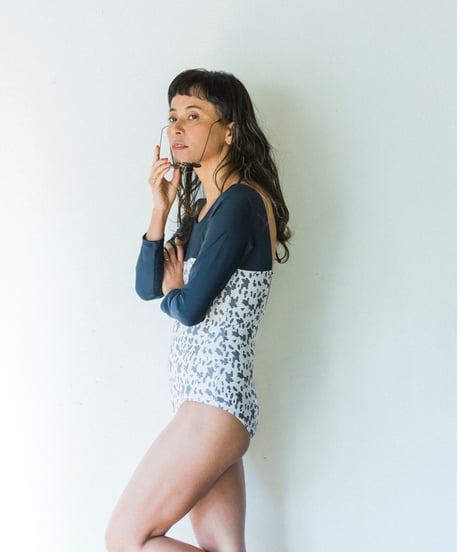 BACK OPEN SURF ONEPIECE/    color;leopard