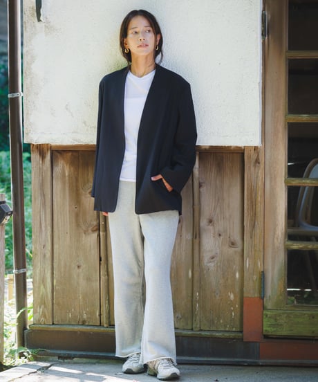 collarless jacket