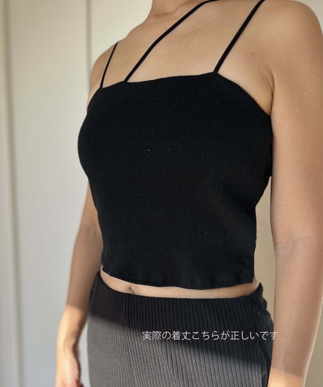 綿麻アシンメトリーキャミソール
