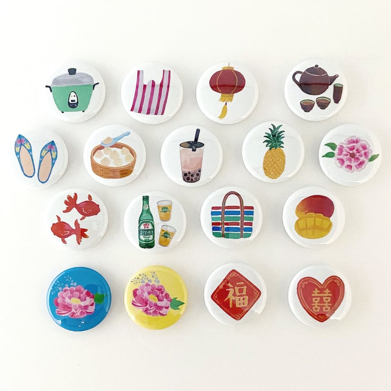 我愛台湾缶バッジ（小） | 竹永絵里 ONLINE shop