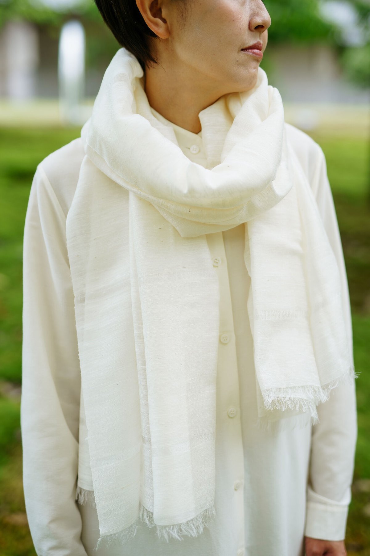 ボーダーストール 58x200（生成りライン） | ヨハナス｜JOHANAS 公式