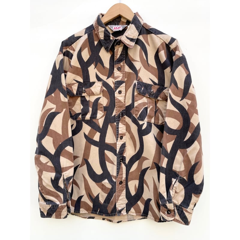 【山田レン着用】90s USA製 ASAT トライバルカモ 長袖シャツ 90s ASAT TRIBAL CAMO SHIRT MADE IN USA 🇺🇸 Size