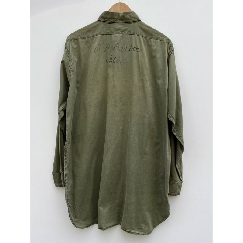 40s US NAVY N-3 COTTON POPLIN SHIRT Size L程 | K