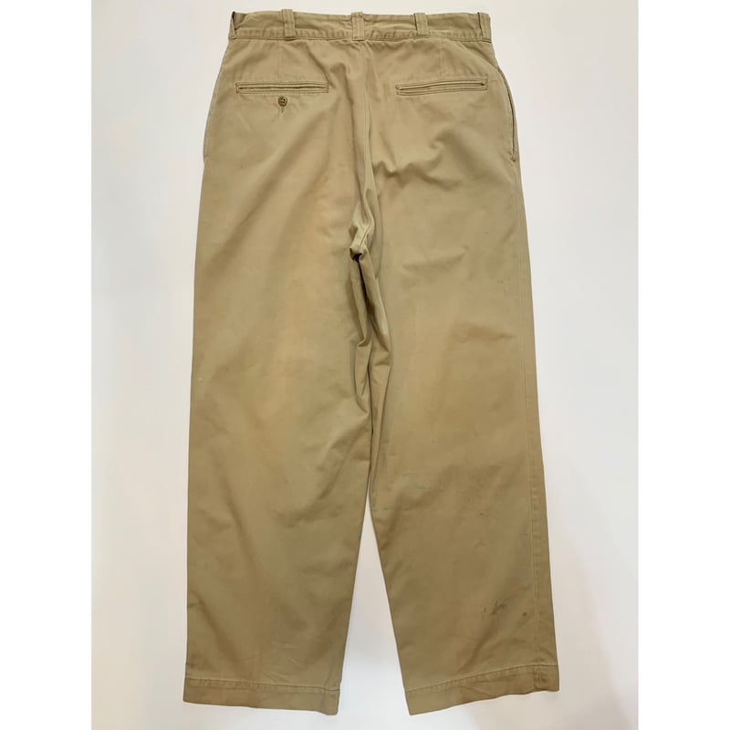 60s US ARMY KHAKI TROUSERS Size W34L31→W32L30 |