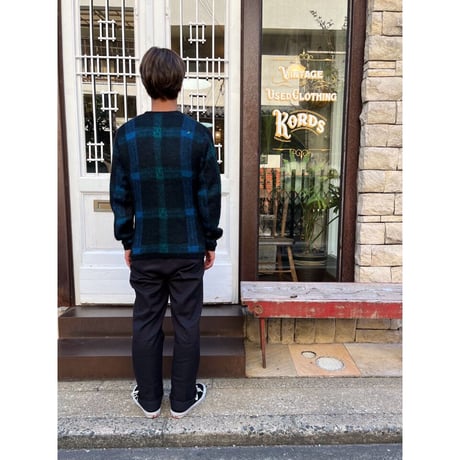 60s Scotty Levinthal's "LONG HAIR" V NECK WOOL SWEATER Size L程