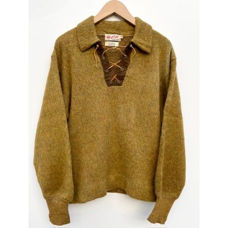 50s "MOHAIR" RACE UP SWEATER Size L