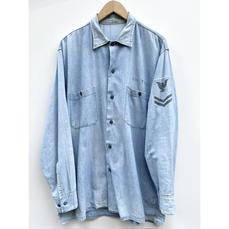 50s US NAVY CHAMBRAY SHIRT Size 16 1/2 | KORDS