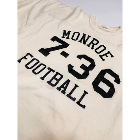 60s "DEAD STOCK" Unknown FOOT BALL Tee With ELBOW PATCH Size XL程