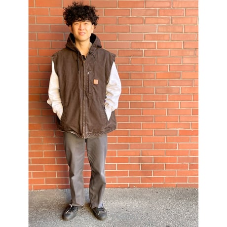 00s carhartt DUCK VEST HOODIE Size XXL