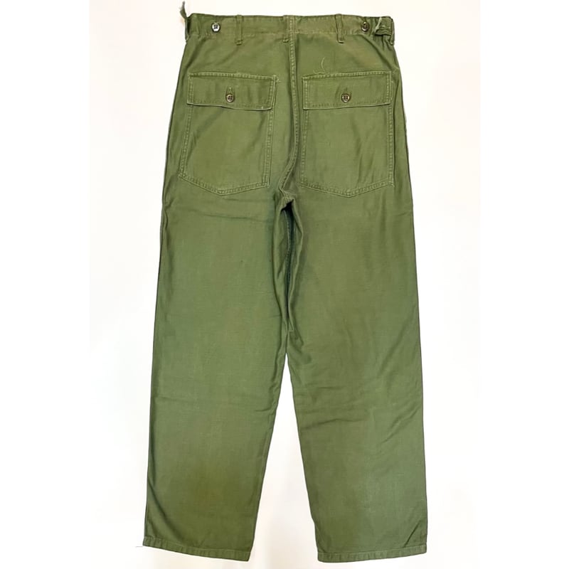 60s US ARMY OG-107 COTTON SATEEN BAKER PANTS Si
