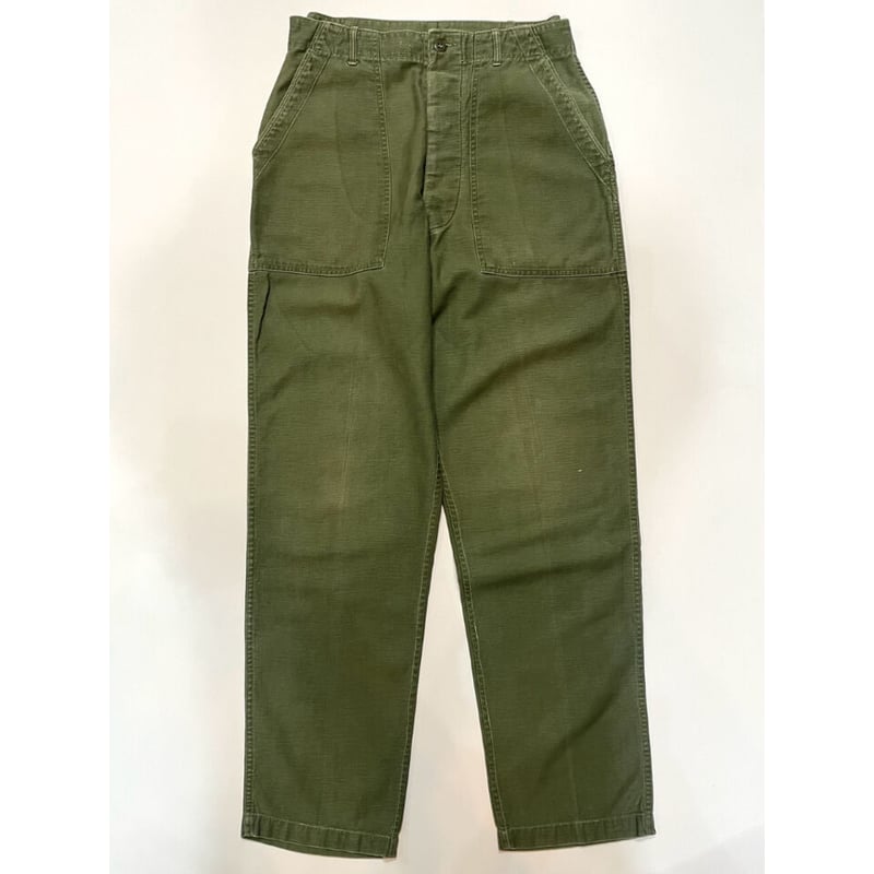 60s US ARMY OG-107 COTTON SATEEN BAKER PANTS Si