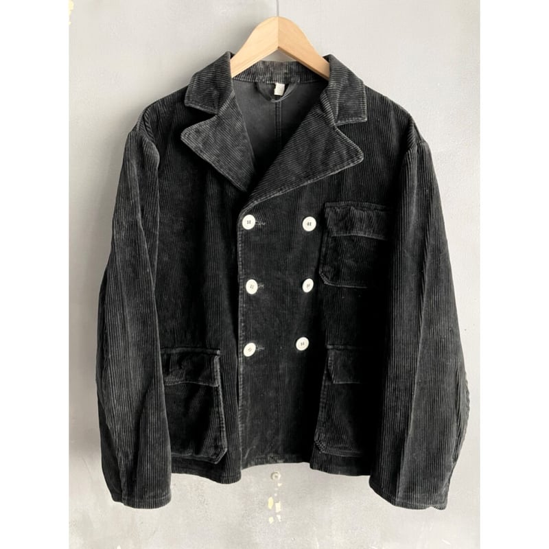 80s GERMANY WORK DOUBLE BREASTED CORDUROY WORK