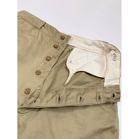 50s US ARMY KHAKI TROUSERS Size W32L35→W30L31