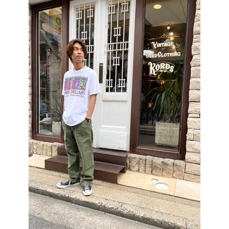 70s US ARMY OG-107 COTTON SATEEN BAKER PANTS Size W30L31→W30L28