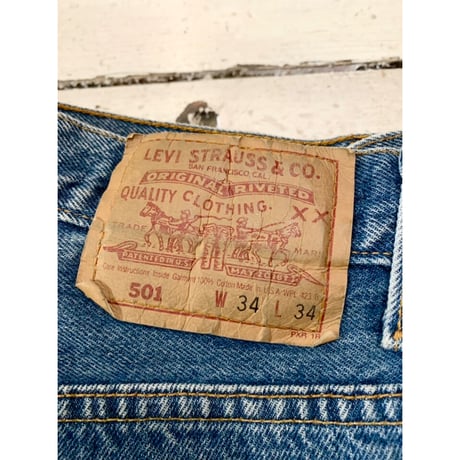 90s Levi’s 501 DENIM PANTS MADE IN USA 🇺🇸 Size W34L34 →W32L33