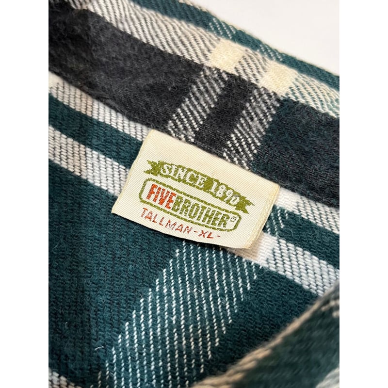 90s FIVE BROTHER FLANNEL SHIRT Size XL-TALL | K