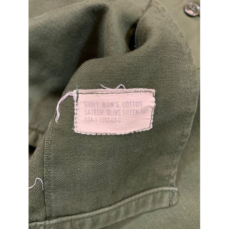 60s US ARMY "1st MODEL" OG107 UTILITY SHIRT Size MEDIUM
