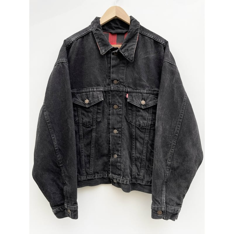 90s Levi's 70417 FLANNEL LINED BLACK DENIM JACK