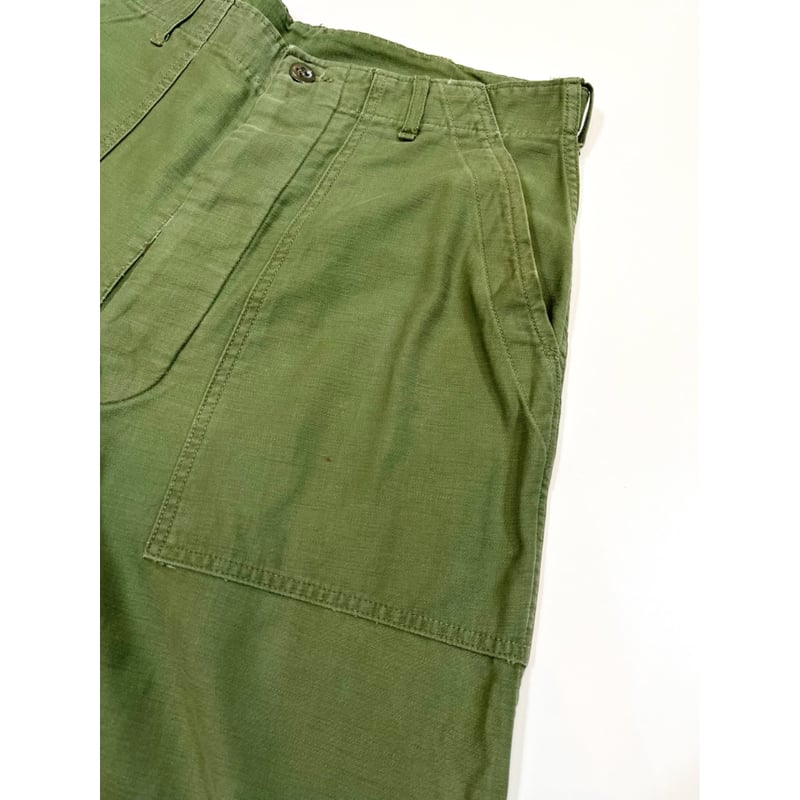 60s US ARMY OG-107 COTTON SATEEN BAKER PANTS Si