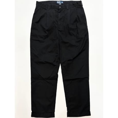 90s Ralph Lauren "Black" CHINO PANTS Size W36L32→W35.5L31.5