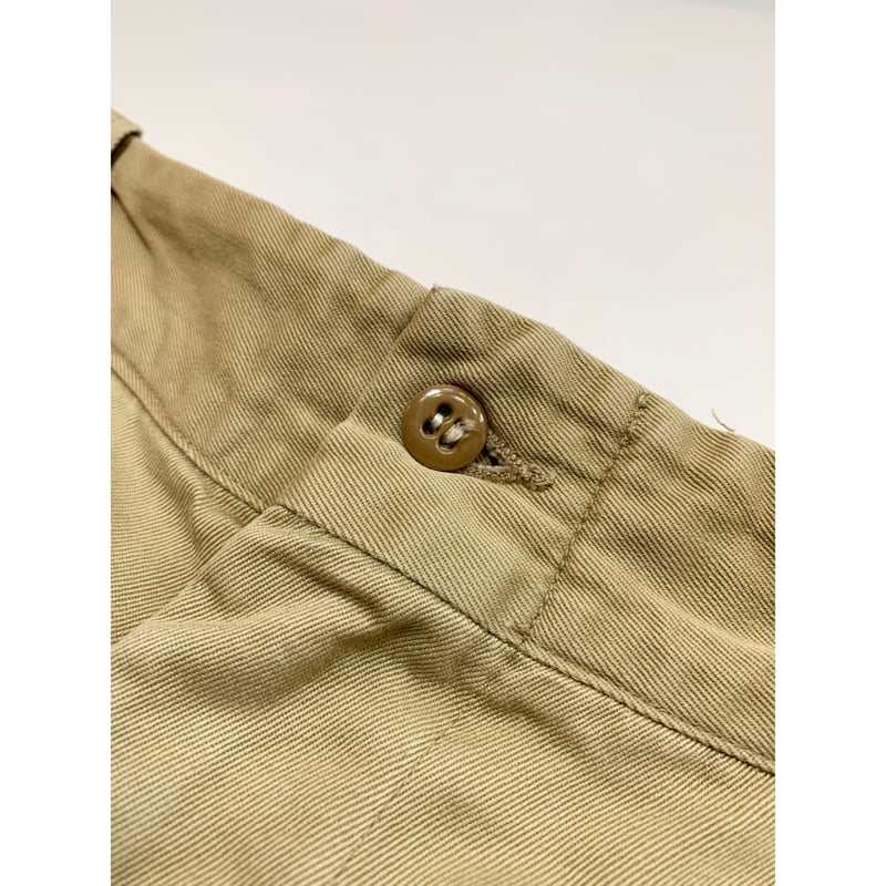 60s US ARMY KHAKI TROUSERS Size W34L31→W32L30 |