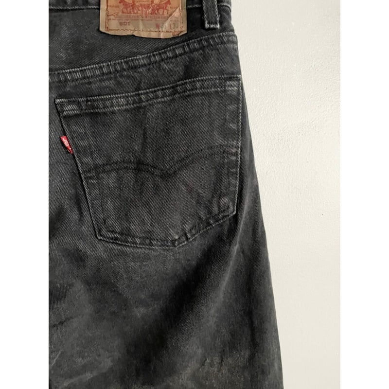 90sヒゲ色落ち良levi's505usa製32×30ブラックデニム 90's Levi's 505 先染めブラックデニム W30 L32 USA製【TA082830
