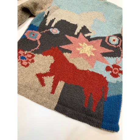 90s POLO COUNTRY HAND KNIT CARDIGAN Size M