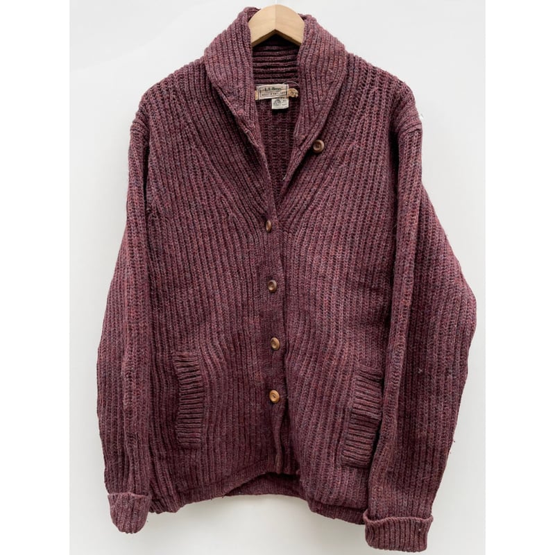 80s L.L.Bean SHAWL COLLAR CARDIGAN MADE IN ENGL