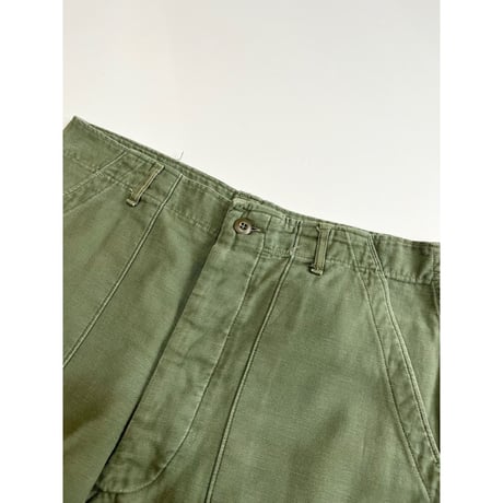 60s US ARMY OG-107 COTTON SATEEN BAKER PANTS Size W36L31→W35.5L29.5