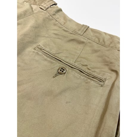 50s US ARMY KHAKI TROUSERS Size W33L31→W31.5L30