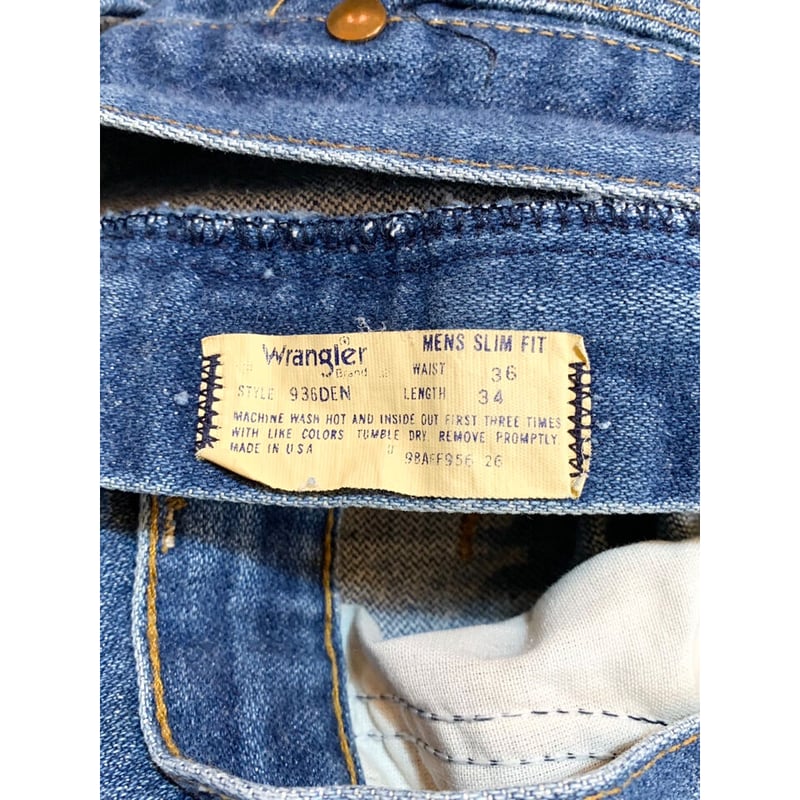 【レア】Wrangler 80s 936HUD usa製 W29 L34 Vintage 80's Slim Straight Leg Red Wrangler Jeans Women 9x34 Made