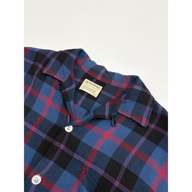60s KENTFIELD OPEN COLLAR RAYON SHIRT Size M |