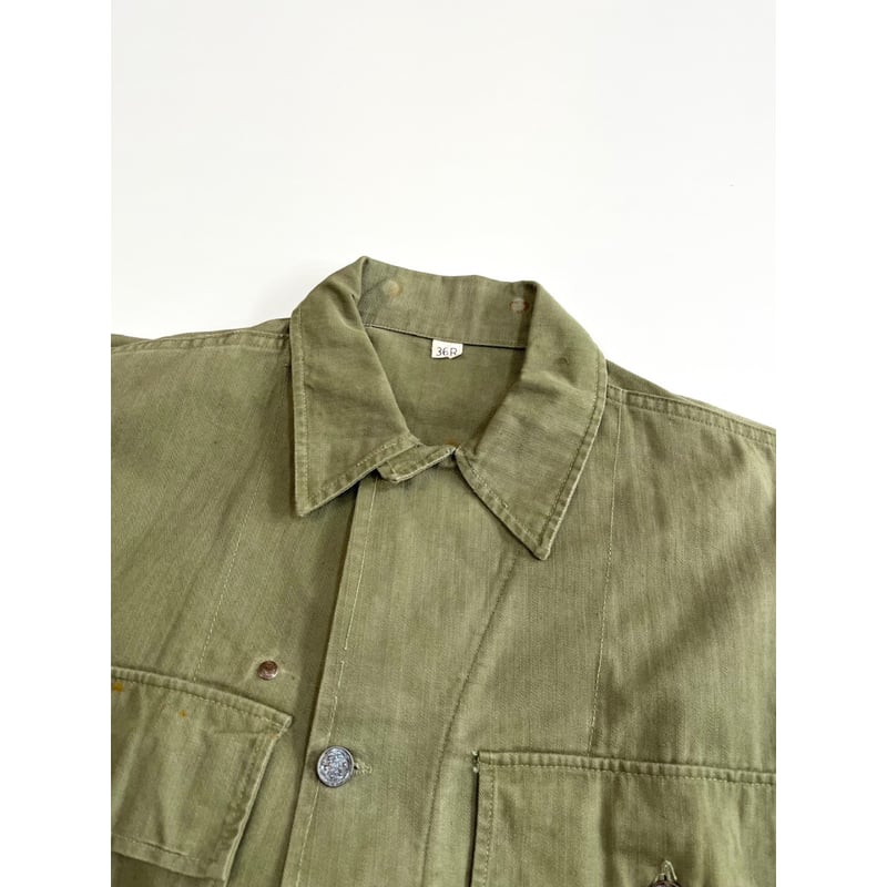ジャケット・アウター 40s US Military \"M-43 HBT Jacket\" 36R US.ARMY Military Jacket 40s M-43 HBT Gas Flap 36 Cotton