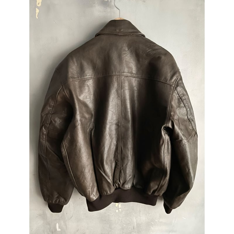 s L.L.Bean A TYPE LEATHER JACKET MADE IN US