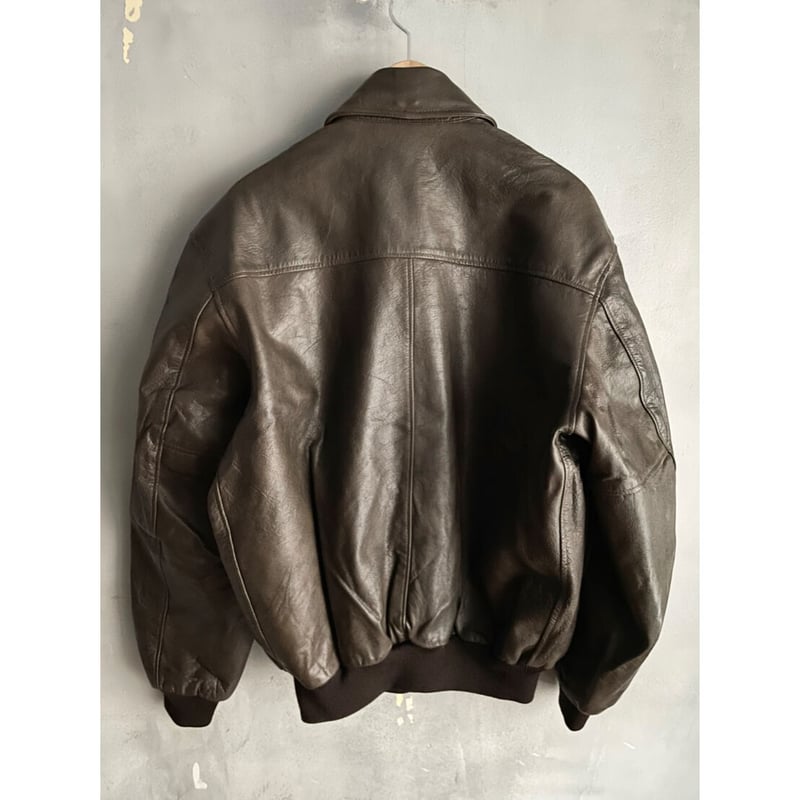 80s L.L.Bean A-2 TYPE LEATHER JACKET MADE IN US...