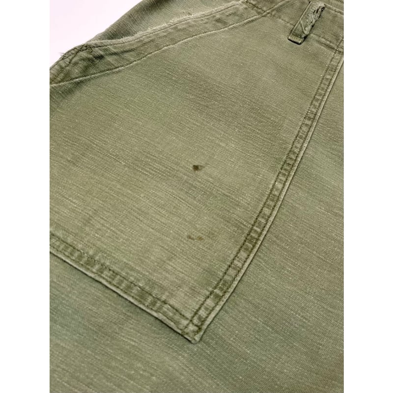 60s US ARMY OG-107 COTTON SATEEN BAKER PANTS Si