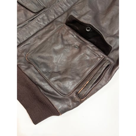 80s BANANA REPUBLIC "A-2 TYPE" LEATHER JACKET Size 42