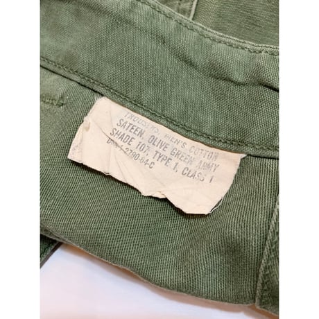 64s US ARMY OG-107 COTTON SATEEN BAKER PANTS Size W33L31