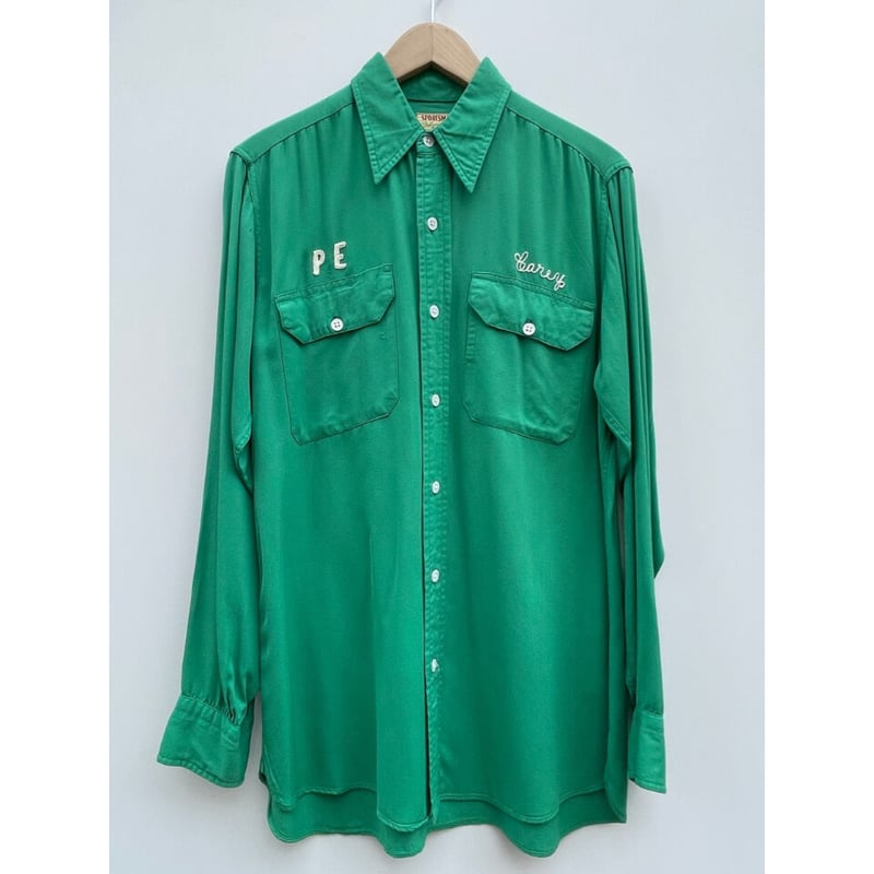 50s SPORTSMAN RAYON GABARDINE SHIRT Size 15 | K 50s SPORTSMAN RAYON GABARDINE SHIRT Size 15 | K