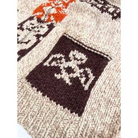 60s "TOTEM POLE" COWICHAN SWEATER Size XL程