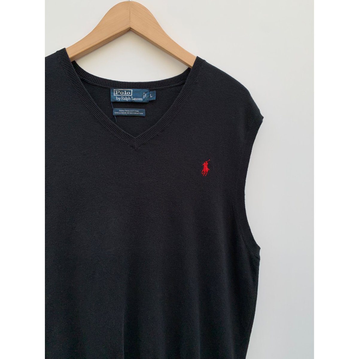 Polo Ralph Lauren ベスト PIMA COTTON ネイビー 90s Ralph Lauren 