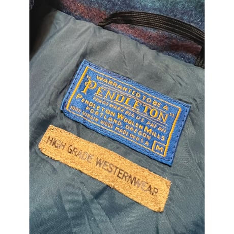 70〜80s PENDELTON "HIGH GRADE WESTERNWEAR" WOOL JACKET MADE IN USA 🇺🇸 Size M
