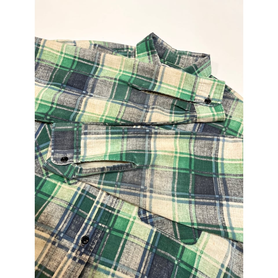 70s Sears PRINT FLANNEL SHIRT Size L程 | KORDS 