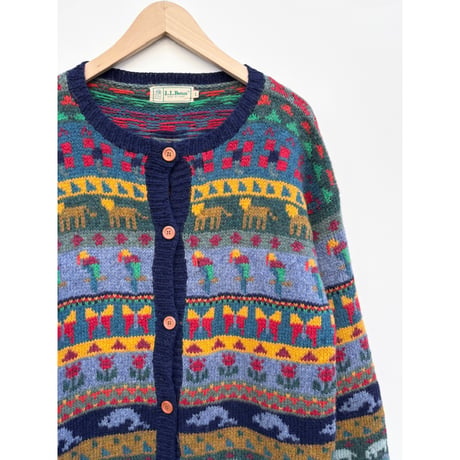 90s L.L.Bean WOOL CARDIGAN Size L