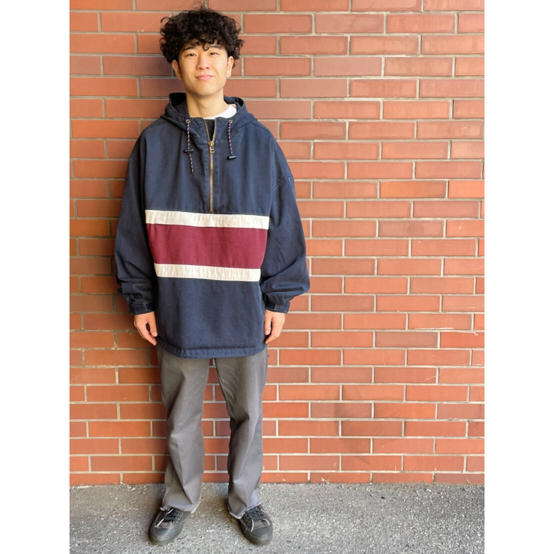 90s OLD NAVY オールドネイビー コットン アノラックパーカー 後染め 90s OLD NAVY COTTON ANORAK PARKA Size L | KORDS